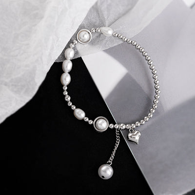 Pulsera de Plata S925 con Perla y Corazón - Elegancia y Temperamento - Image 8