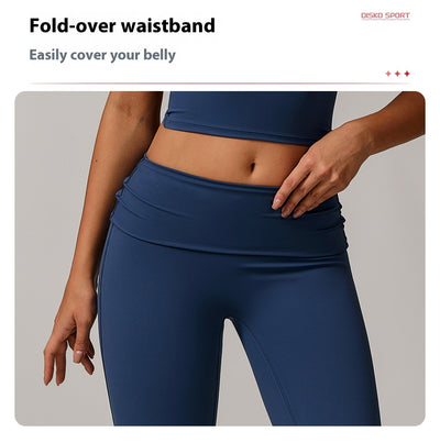 Pantalones Yoga Cintura Alta Plegables para Mujer - Image 42