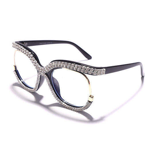 Gafas de Sol Luxury Diamante Personalizadas Marco Redondo Grande - Image 2