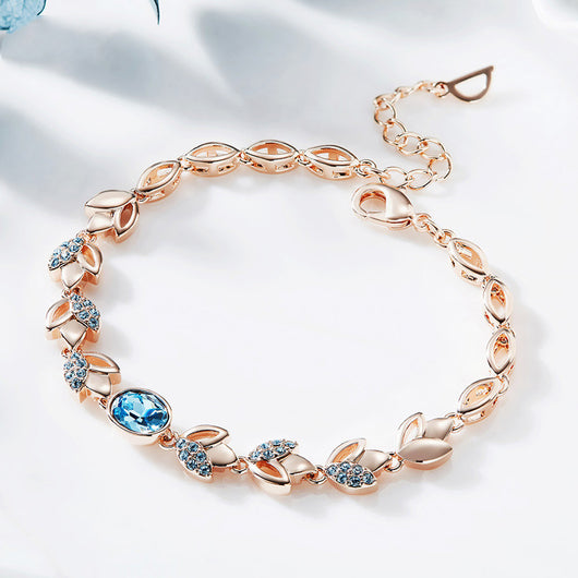 Pulsera de Hoja Oro Rosado - Elegancia Europea para Mujer - Image 4
