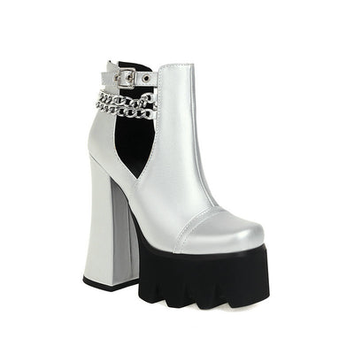 Sandalias Tacón Alto Grueso Punta Abierta para Mujer - Image 6