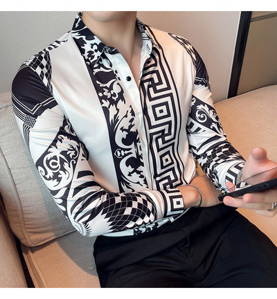 Camisa Manga Larga Estampada Slim Fit para Hombre - Image 19