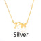 Butterfly pendant letter necklace Plateado P