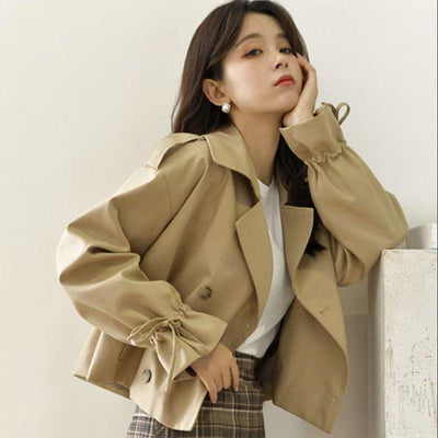 Abrigo Trench Oversized Estilo Coreano con Corte Suelto