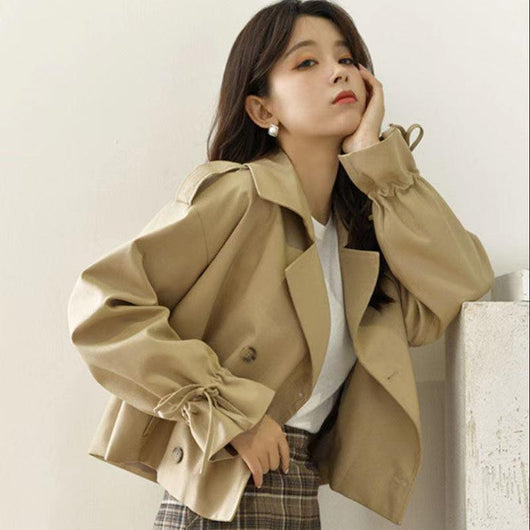 Abrigo Trench Oversized Estilo Coreano con Corte Suelto