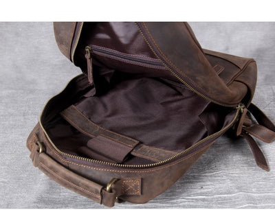 Mochila de Cuero Crazy Horse Estilo Retro para Hombre - Image 11