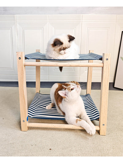Cama Hamaca Doble para Gatos - Estructura de Madera Maciza con Niveles Separables - Image 9