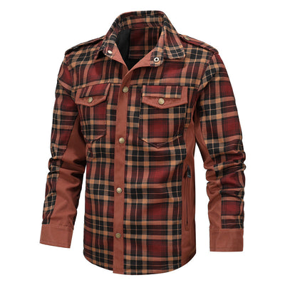 Chaqueta Camisa Casual a Cuadros para Hombre - Image 4