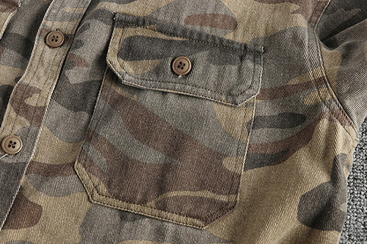 Camisa Abrigo de Trabajo Vintage en Algodón Desteñido - Image 8