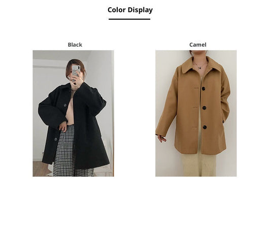 Abrigo Suelto Estilo Coreano Largo Mujer Talla Pequeña - Image 20