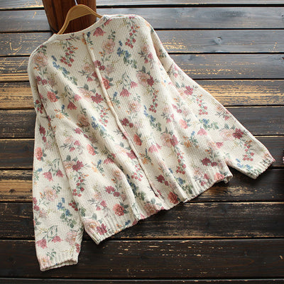 Cardigan Tejido con Estampado y Cuello en V de Manga Larga - Image 14
