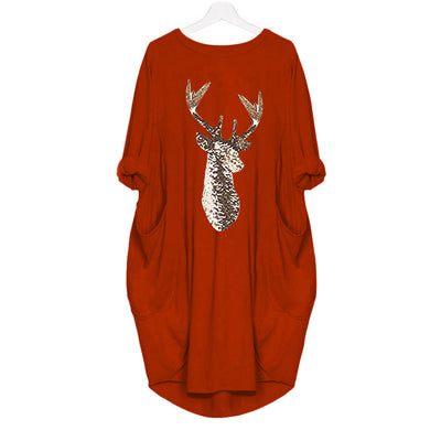 Vestido Navideño Cuello Redondo Otoño Invierno - Image 2