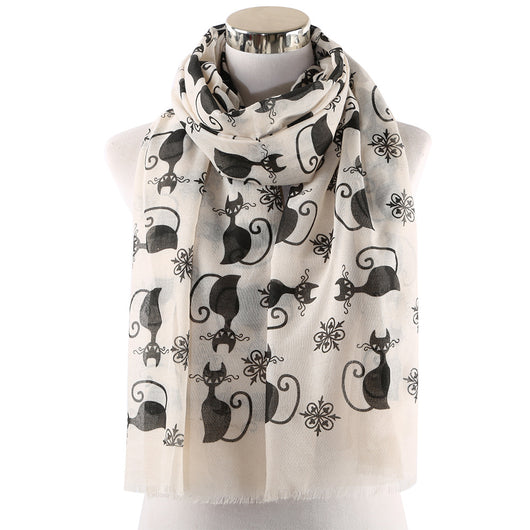 Pañuelo Estampado con Gatos Negros - Diseño Moderno y Versátil - Image 9