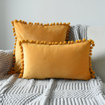 Funda de Almohada Terciopelo con Bolas de Pelaje - Image 21