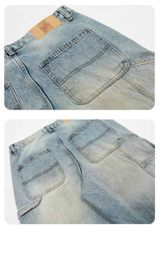 Jeans Rectos Vintage Desteñidos Estilo Americano - Image 11