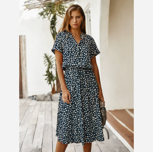 Vestido Corto de Verano para Mujer con Lunares y Manga Corta - Image 9