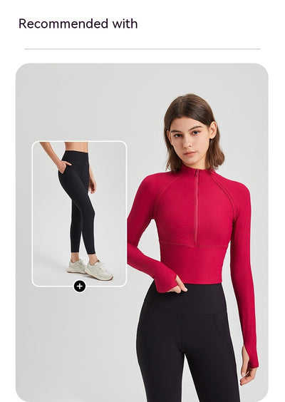 Conjunto de Yoga Entallado con Cierre Frontal - Tela de Secado Rápido para Otoño - Image 9
