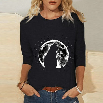 Playera Manga Larga Estampada Cuello Redondo para Mujer - Image 8