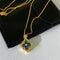 European And American 18K Dorado Four Leaf Grass Necklace Female Sapphire Azul