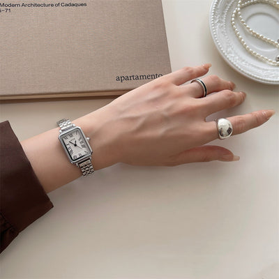 Reloj de Pulsera Mujer Acero Retro Esfera Pequeña Cuarzo Minimalista - Image 3