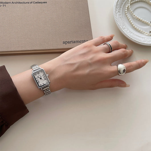 Reloj de Pulsera Mujer Acero Retro Esfera Pequeña Cuarzo Minimalista - Image 3