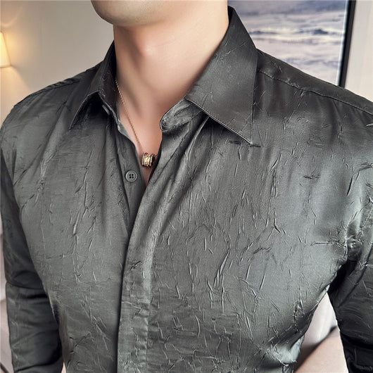 Camisa Larga Hombre Ice Silk Textura Premium - Transpirable y Fresca - Image 4