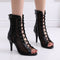 Botas Negras de Tacón Alto para Danza Latina