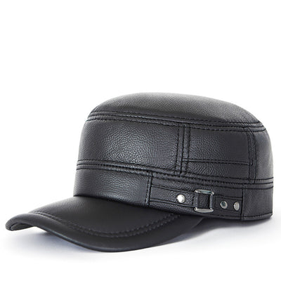 Gorra Plana de Cuero para Hombre con Protección Térmica - Image 6