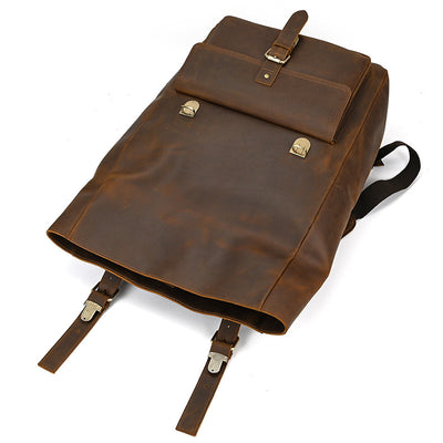 Mochila Retro Cuero Crazy Horse para Hombre - Bolso Escolar Vintage - Image 17