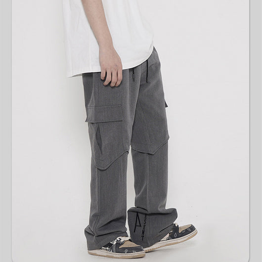 Pantalones Casuales Holgados con Bordados Urbanos para Hombre - Image 8
