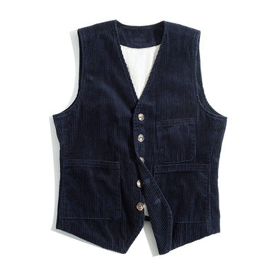 Chaleco de Pana para Hombre con Diseño de Patchwork - Primavera Otoño - Image 10