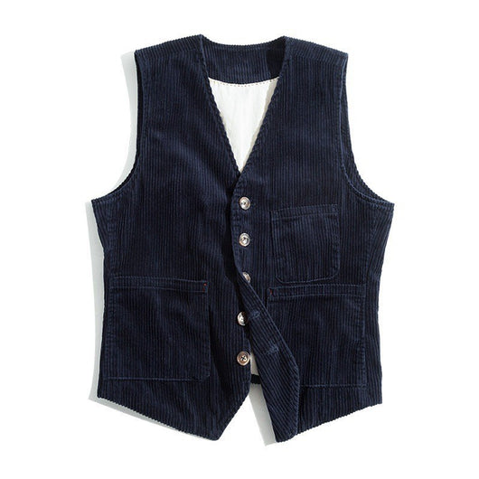 Chaleco de Pana para Hombre con Diseño de Patchwork - Primavera Otoño - Image 10
