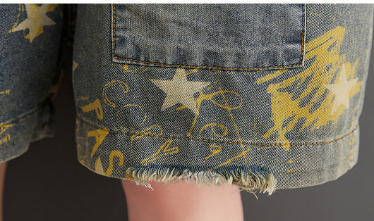 Shorts Denim con Estampado Pentagrama Retro Fat Sister - Image 14