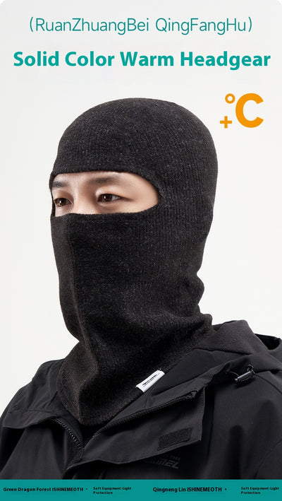 Morning glory red balaclava made from polar fleece windproof fabric, covering the head, neck, and lower face. - Image 17