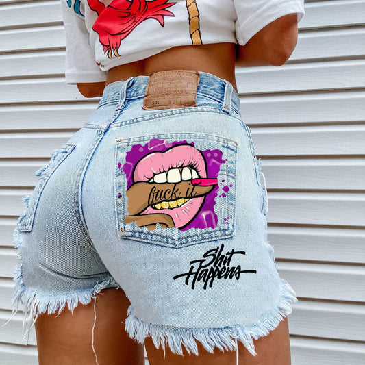 Shorts de Mezclilla Rotos con Detalles Mordidos - Estilo Fashion