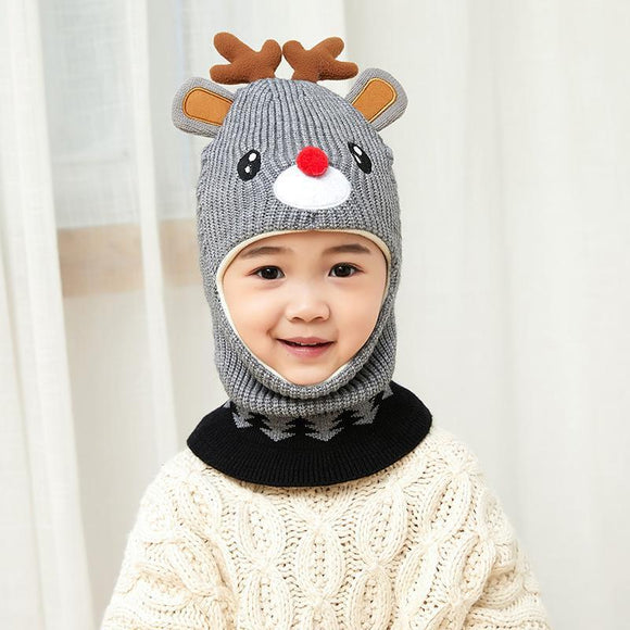 Gorro Infantil con Protección de Felpa y Babero Integrado