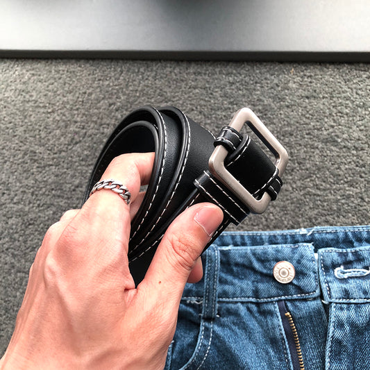 Cinturón Negro Casual Versátil para Hombre