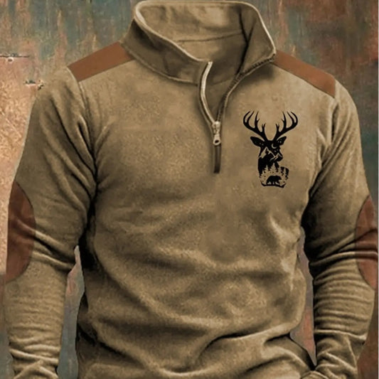 Sudadera Deportiva con Cuello Alto y Cierre para Hombre
