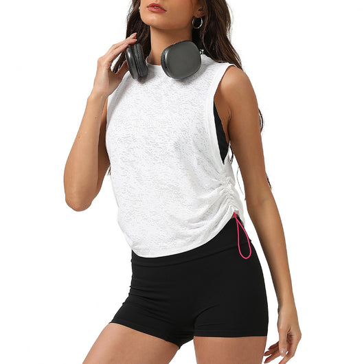 Blusa Deportiva Sin Mangas Jacquard para Mujer - Transpirable - Image 4