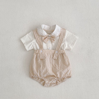 Blusa Cuello Babydoll con Efecto Dos Piezas a Cuadros - Image 6