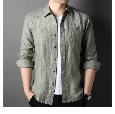 Cardigan de Lino Puro para Hombre - Manga Larga Primavera Verano - Image 18