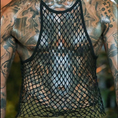Chaleco de Malla Transparente Estilo Europeo y Americano para Hombre - Image 18
