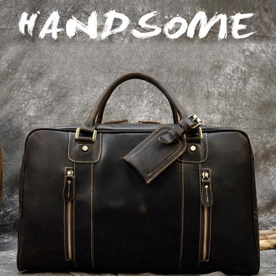 Bolso de Mano Grande en Cuero Genuino para Hombre