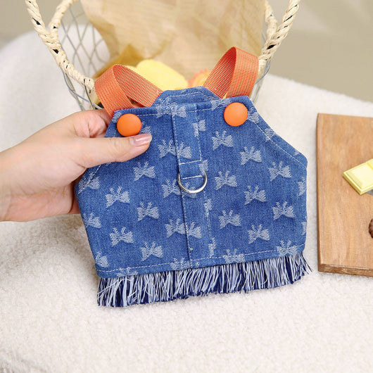 Enterizo Denim para Mascotas con Moño Trasero - Image 7