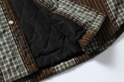 Camisa Acolchada de Algodón a Rayas con Detalles Desgastados - Image 31