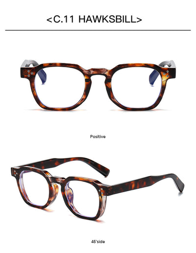 Black square-frame sunglasses with bright yellow lenses and small silver studs on the front corners. - Image 25