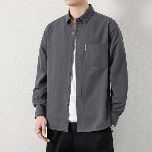 Camisa Casual Suelta con Solapa y Bolsillos para Hombre - Image 2