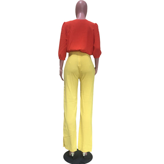 Conjunto Casual Suelto de Dos Piezas en Colores Pastel - Image 3