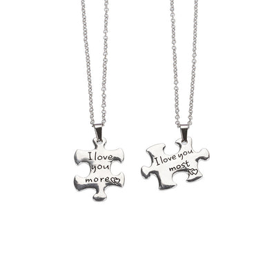 Collar Jigsaw Parejas Estilo Street Hip Hop Aleación - Image 9