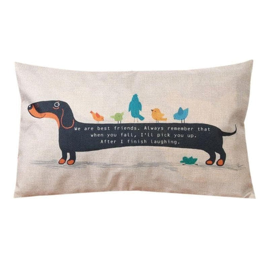 Funda de Cojín Salchicha Dachshund con Impresión en Algodón y Lino - Image 3